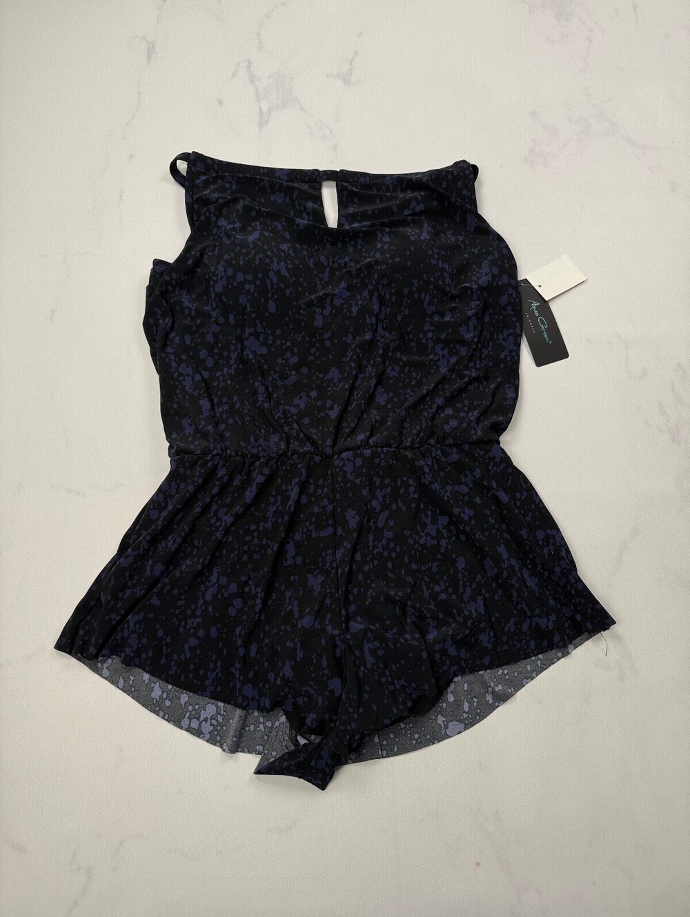 Aqua Green Romper One-Piece Black Modern Feminine - Womens Small NWT